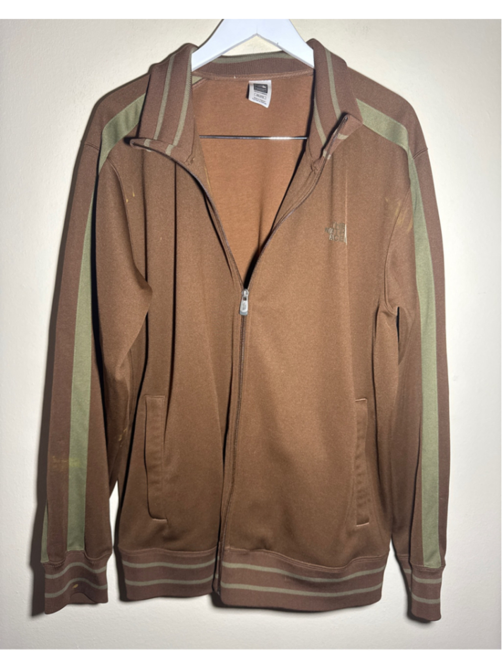 The North Face Zip Up Sweater XXL Brown Green